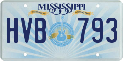 MS license plate HVB793