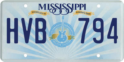 MS license plate HVB794