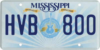 MS license plate HVB800