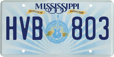 MS license plate HVB803