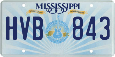 MS license plate HVB843