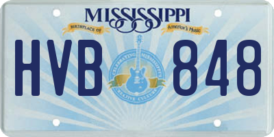 MS license plate HVB848