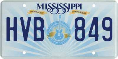 MS license plate HVB849