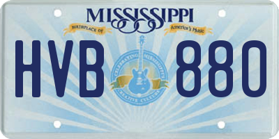 MS license plate HVB880