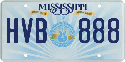 MS license plate HVB888