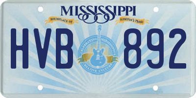 MS license plate HVB892