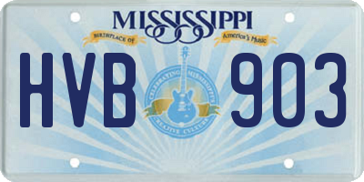 MS license plate HVB903