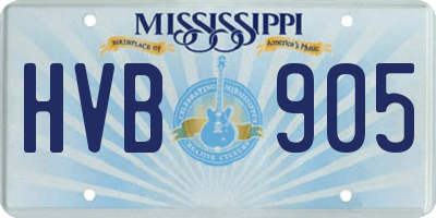 MS license plate HVB905