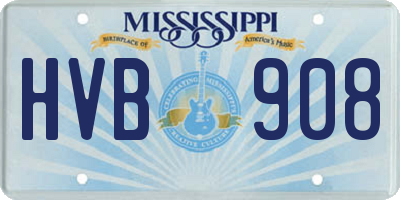 MS license plate HVB908