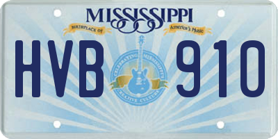 MS license plate HVB910