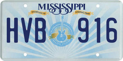 MS license plate HVB916