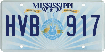 MS license plate HVB917