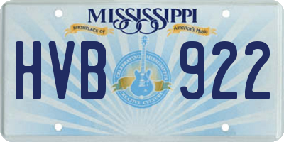 MS license plate HVB922