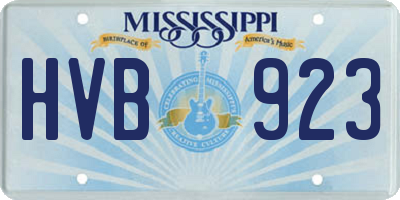 MS license plate HVB923