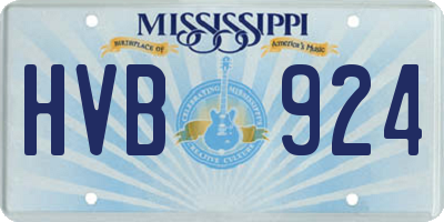 MS license plate HVB924