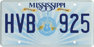MS license plate HVB925