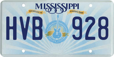 MS license plate HVB928