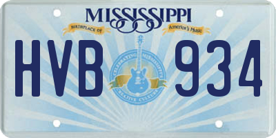 MS license plate HVB934