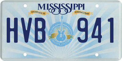 MS license plate HVB941
