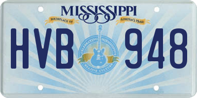MS license plate HVB948