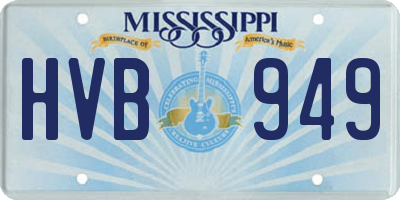 MS license plate HVB949