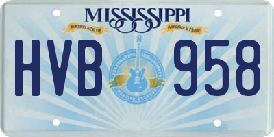 MS license plate HVB958