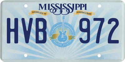 MS license plate HVB972