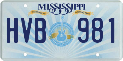 MS license plate HVB981