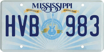 MS license plate HVB983