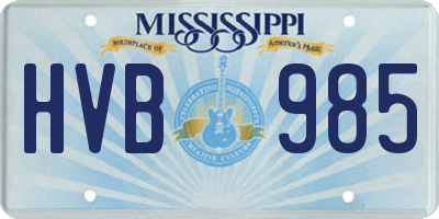 MS license plate HVB985