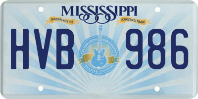 MS license plate HVB986