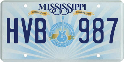 MS license plate HVB987