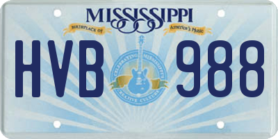 MS license plate HVB988