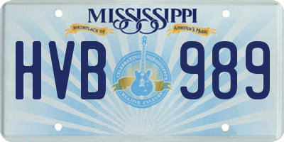 MS license plate HVB989