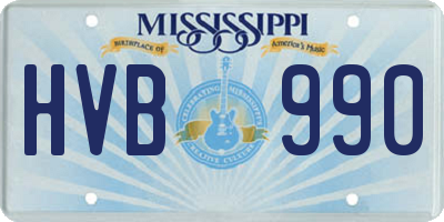 MS license plate HVB990