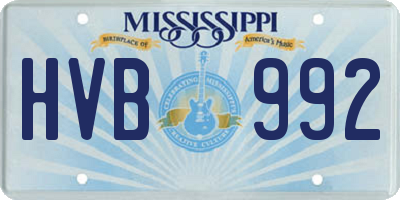 MS license plate HVB992