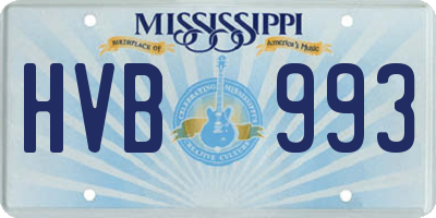 MS license plate HVB993