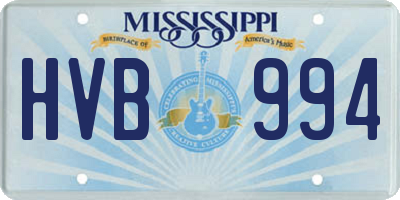 MS license plate HVB994
