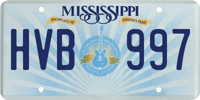 MS license plate HVB997
