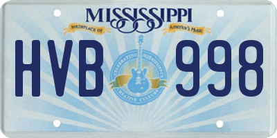 MS license plate HVB998