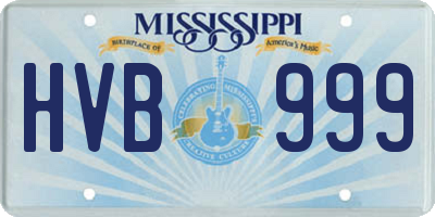 MS license plate HVB999