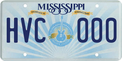 MS license plate HVC000