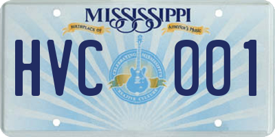 MS license plate HVC001
