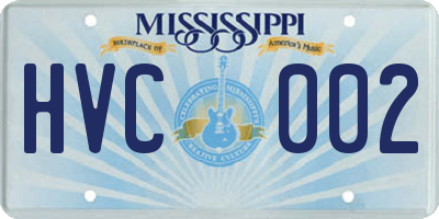 MS license plate HVC002