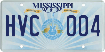 MS license plate HVC004