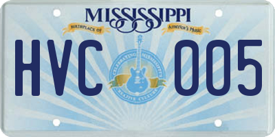 MS license plate HVC005