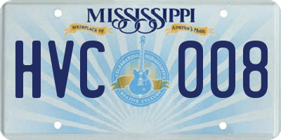 MS license plate HVC008