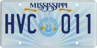 MS license plate HVC011