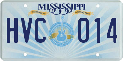 MS license plate HVC014