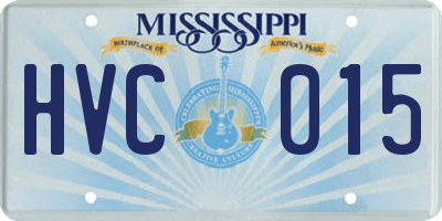 MS license plate HVC015